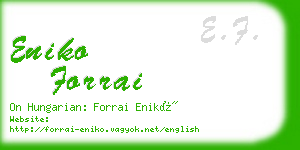 eniko forrai business card